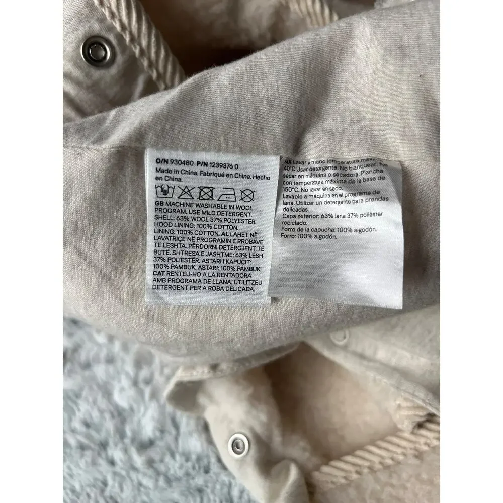 H&M Adorables Wool Teddy Sherpa Baby Bunting Hooded Cream Nordic NB 0-2M